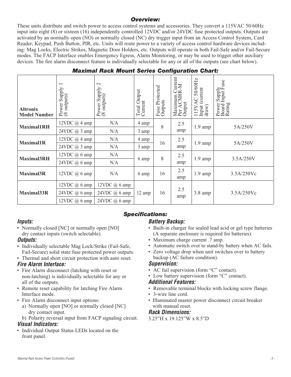 Altronix Maximal3R Installation Instructions User Manual | Page 3 / 12