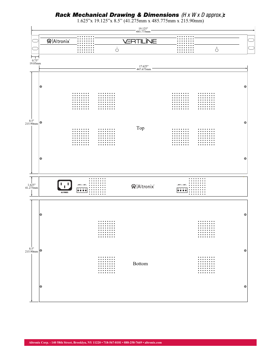 Altronix VertiLine563 Data Sheet User Manual | Page 2 / 2