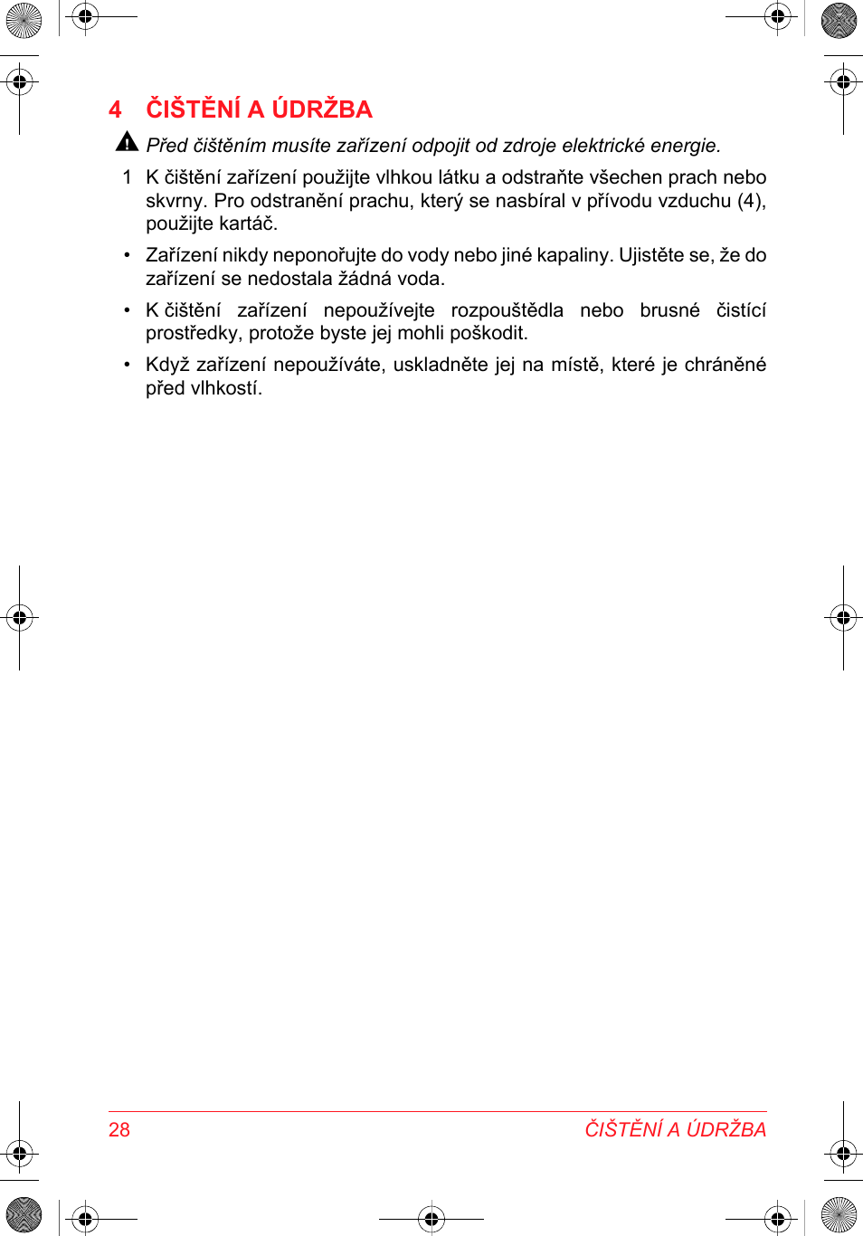 4 čištění a údržba | SOLAC DH 8935 User Manual | Page 28 / 50