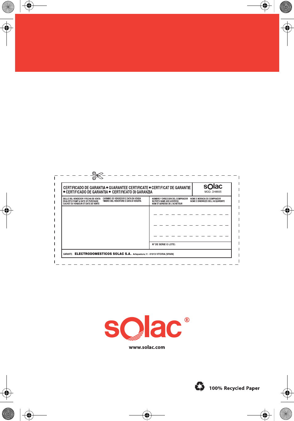 SOLAC DH 8935 User Manual | Page 50 / 50
