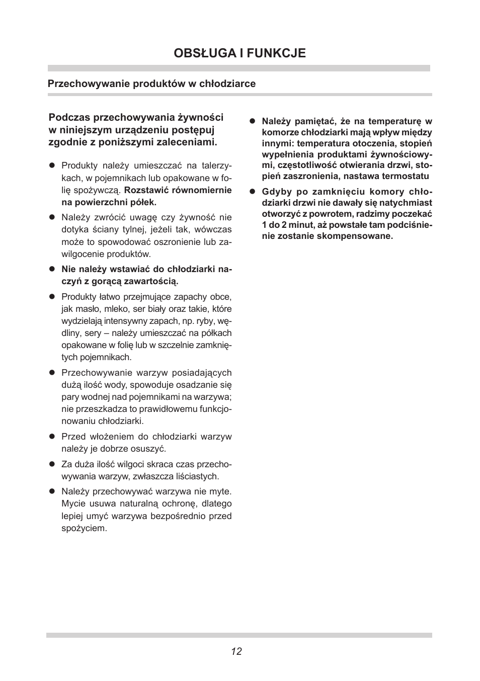 Obsługa i funkcje | AMICA FC 204.3 - VKS 15304 W User Manual | Page 12 / 164