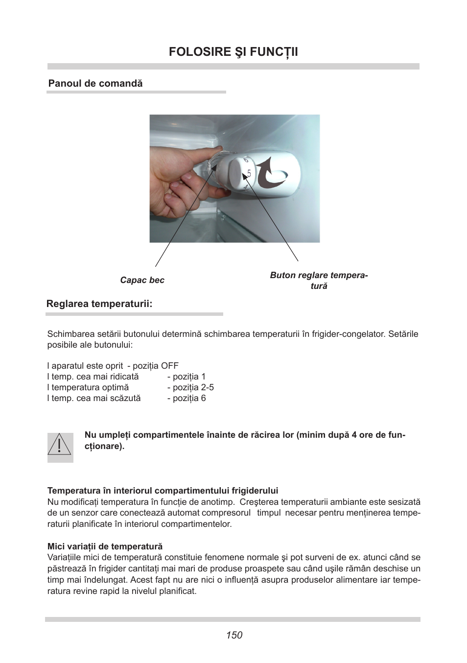 Folosire şi funcţii | AMICA FC 204.3 - VKS 15304 W User Manual | Page 150 / 164