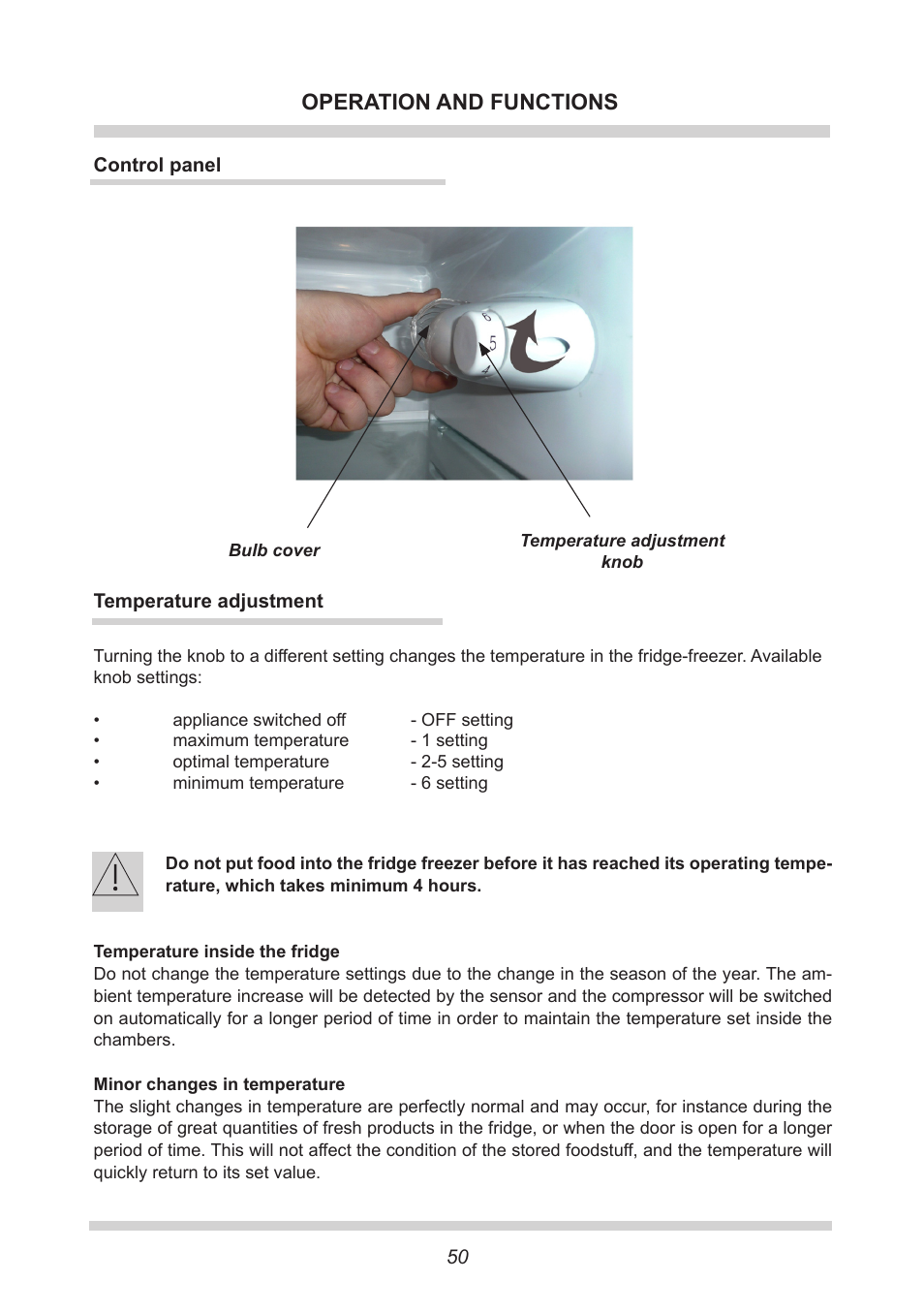 Operation and functions | AMICA FC 204.3 - VKS 15304 W User Manual | Page 50 / 164