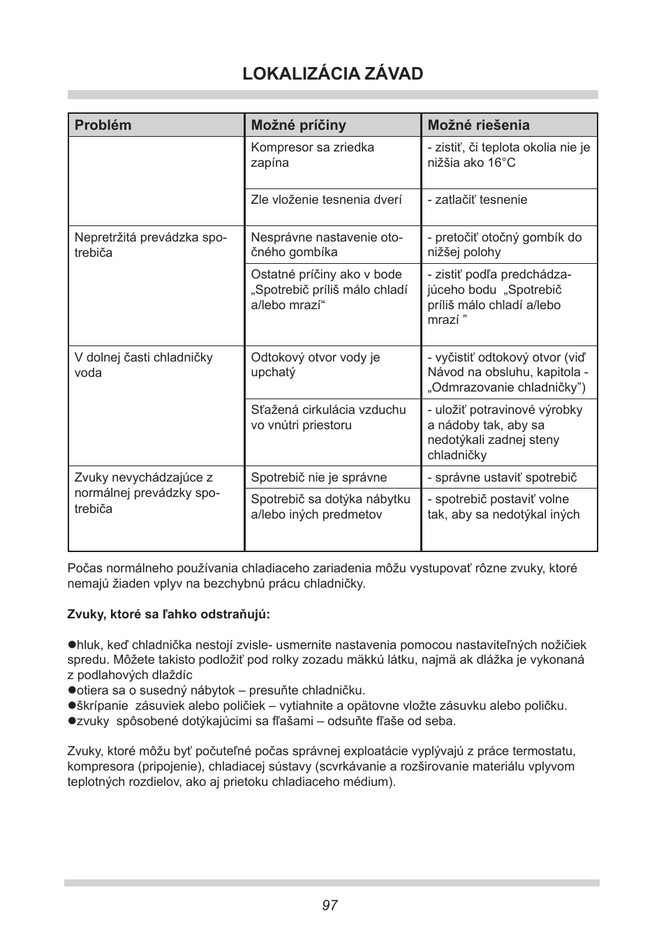 Lokalizácia závad | AMICA FC 204.3 - VKS 15304 W User Manual | Page 97 / 164