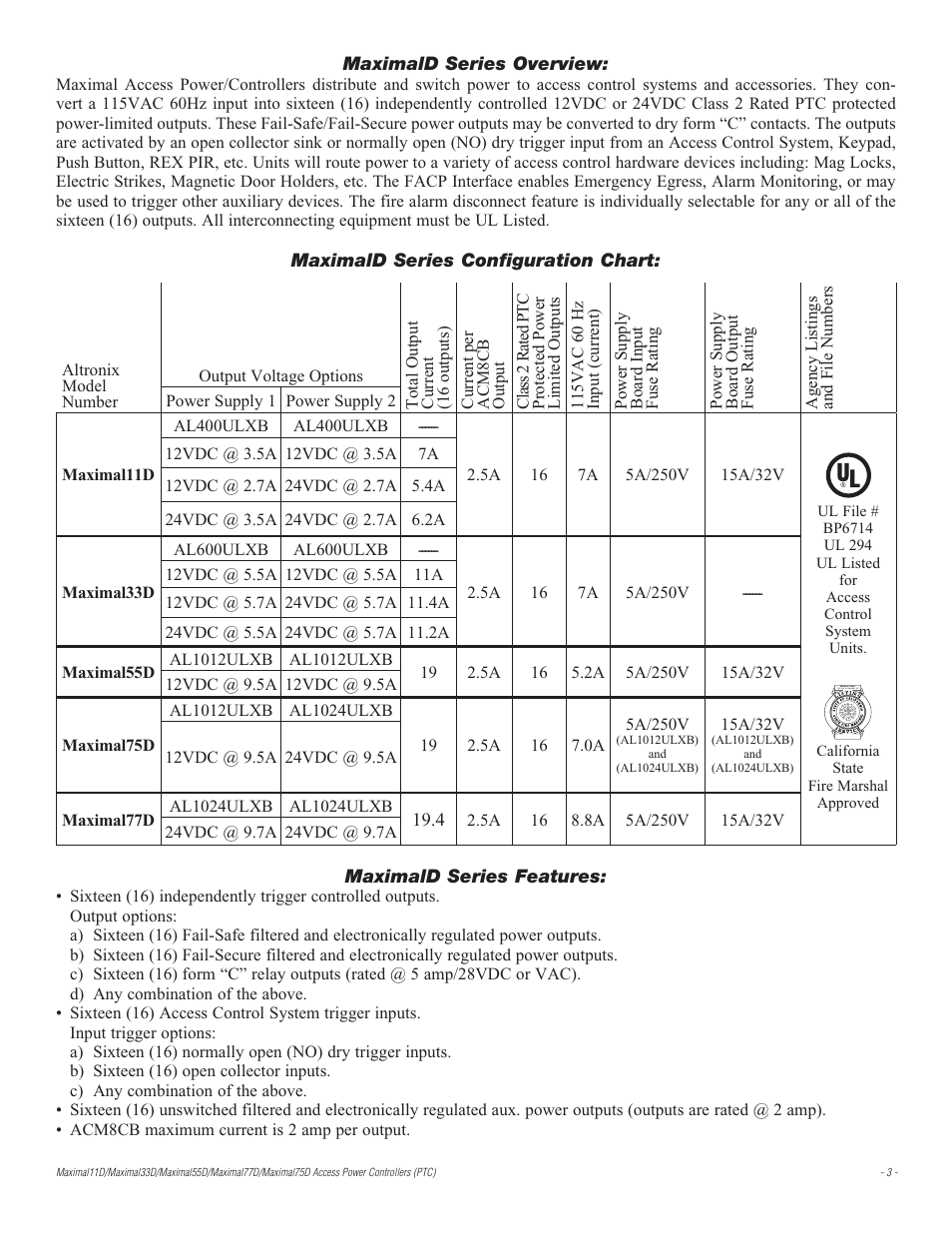 Altronix Maximal77D Installation Instructions User Manual | Page 3 / 20