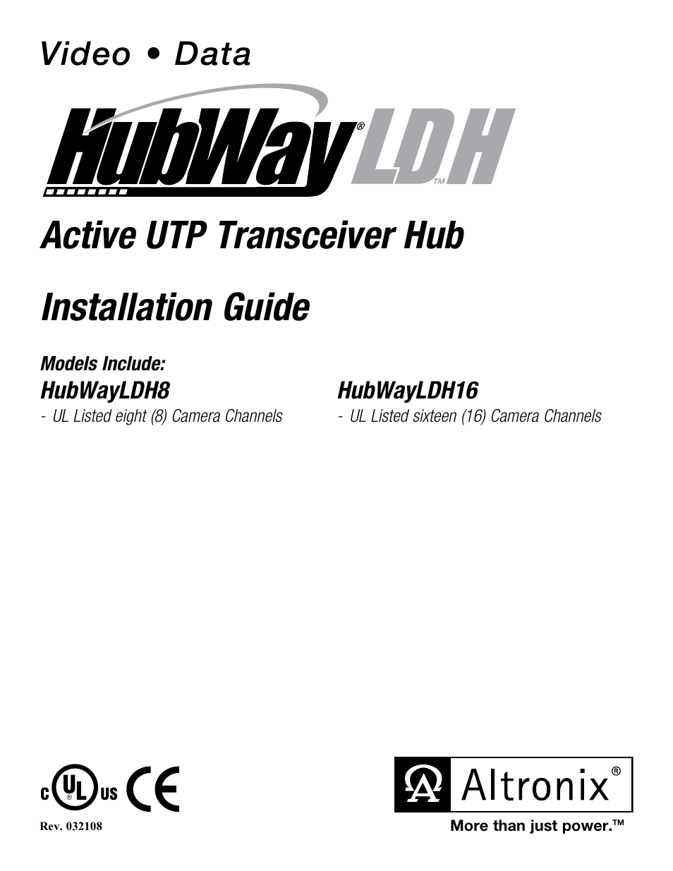 Altronix HubWay LDH8 Installation Instructions User Manual | 8 pages