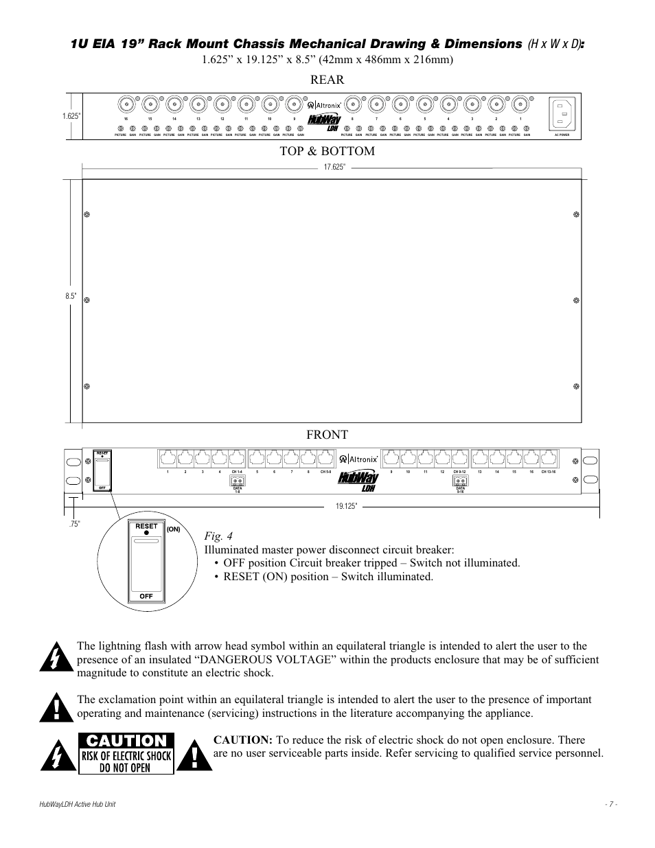 Top & bottom rear front | Altronix HubWay LDH8 Installation Instructions User Manual | Page 7 / 8
