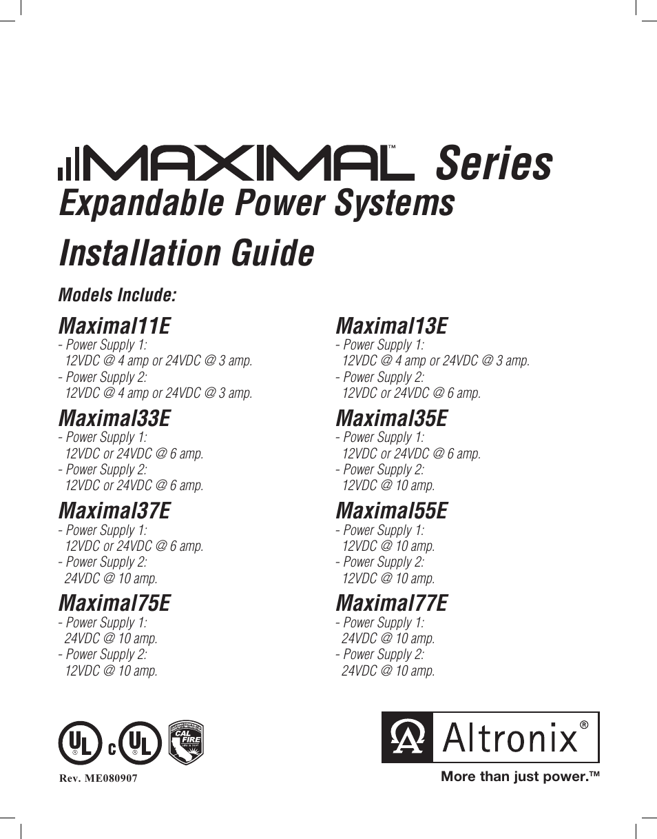 Altronix Maximal77E Installation Instructions User Manual | 16 pages