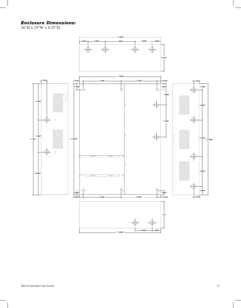 Enclosure dimensions | Altronix Maximal77E Installation Instructions User Manual | Page 13 / 16