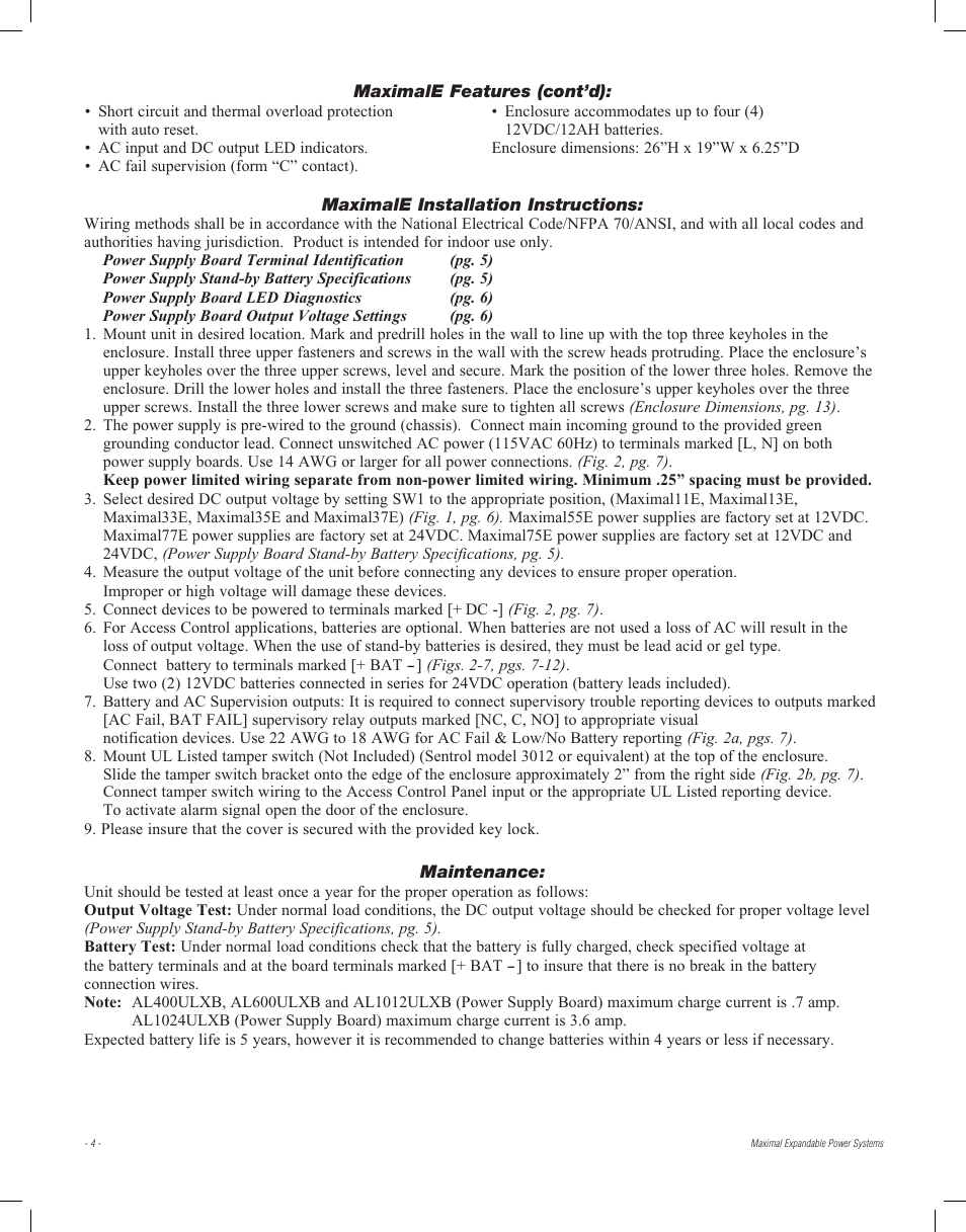 Altronix Maximal77E Installation Instructions User Manual | Page 4 / 16