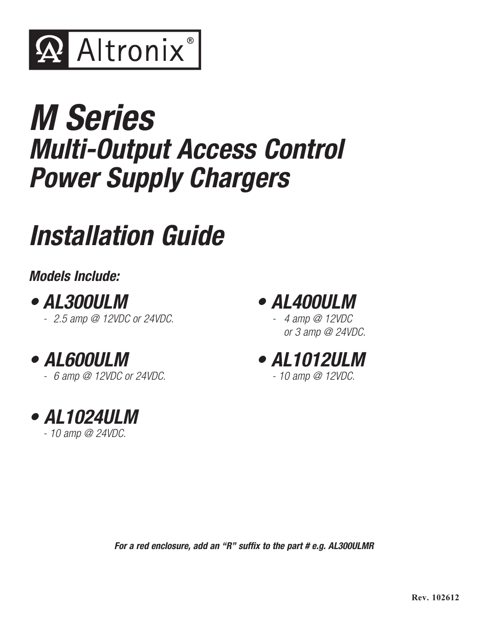 Altronix AL600ULMR Installation Instructions User Manual | 16 pages