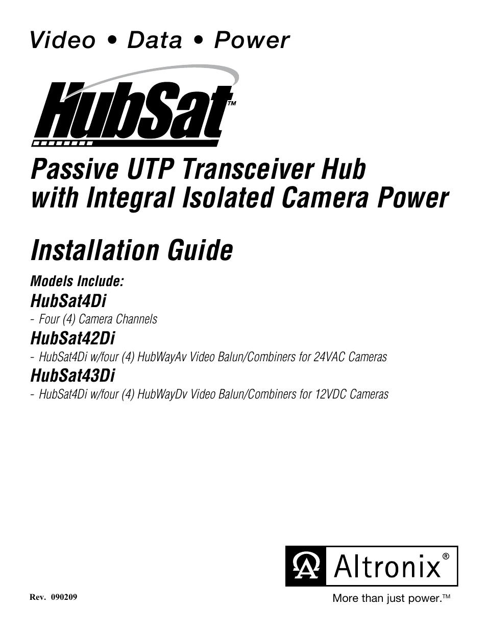 Altronix HubSat 4Di Installation Instructions User Manual | 8 pages