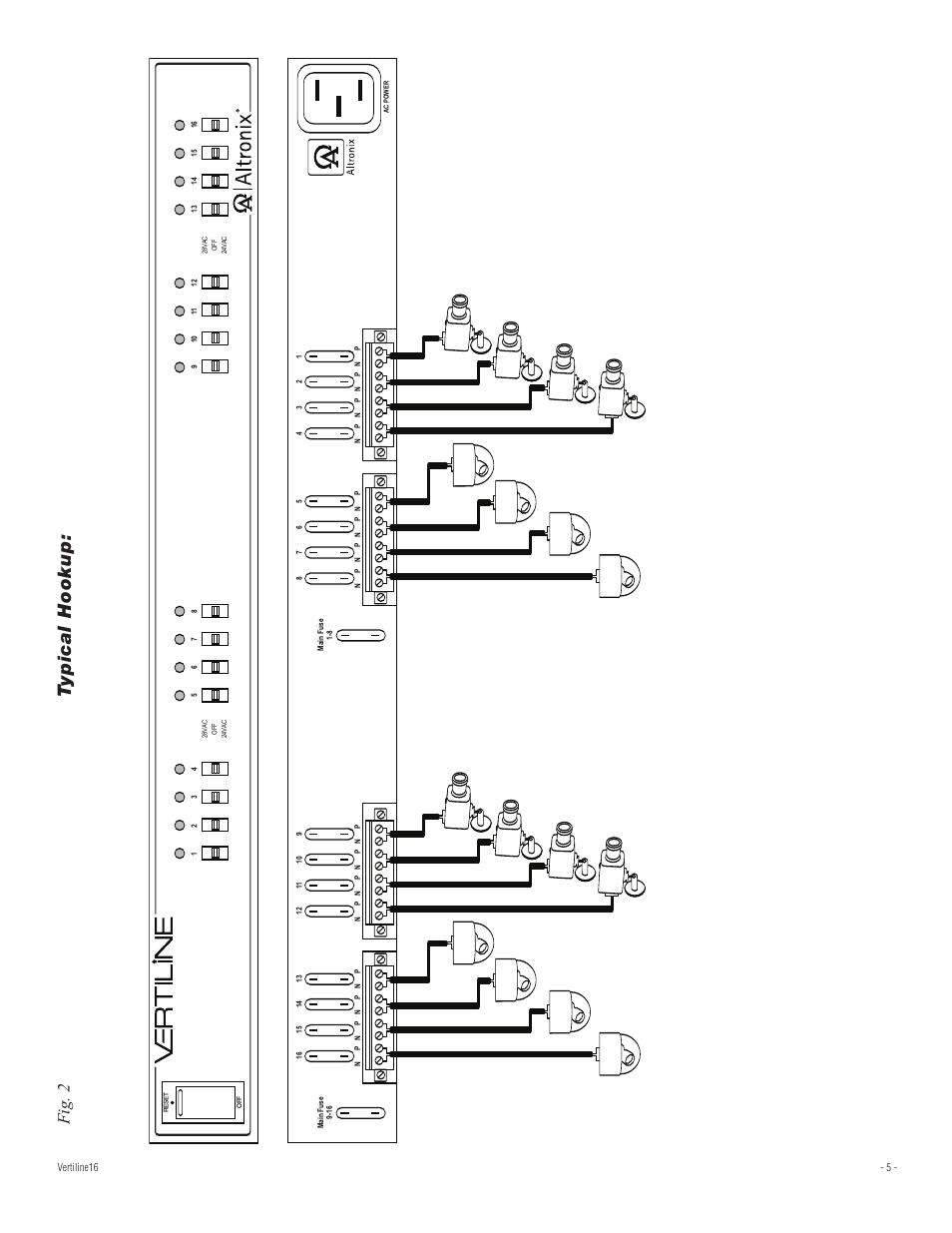Typical hookup, Fig . 2 | Altronix VertiLine16D Installation Instructions User Manual | Page 5 / 8