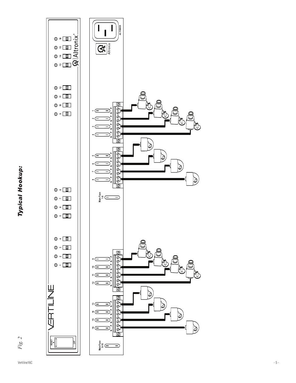 Typical hookup, Fig . 2 | Altronix VertiLine16CD Installation Instructions User Manual | Page 5 / 8
