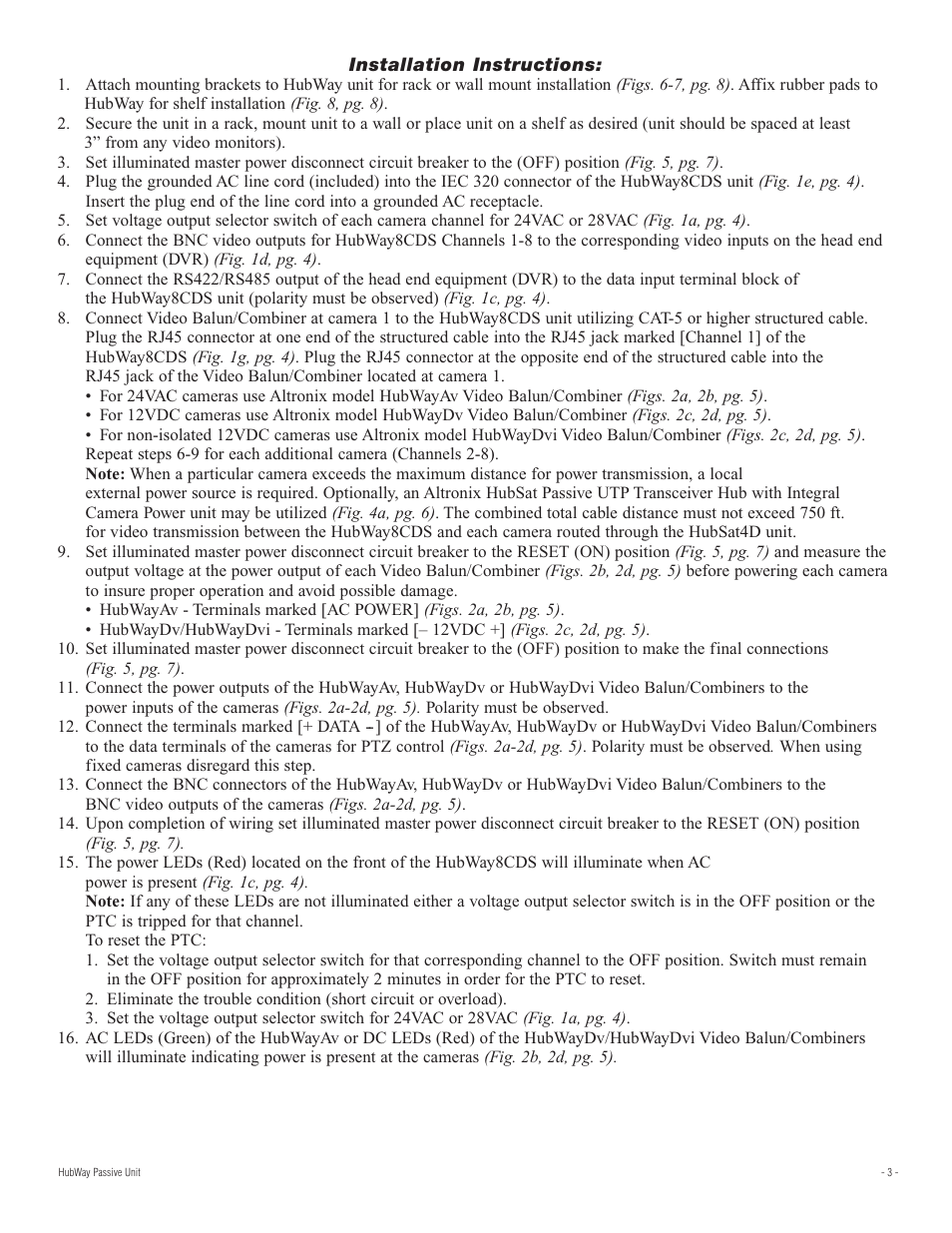 Altronix HubWay 8CDS Installation Instructions User Manual | Page 3 / 8