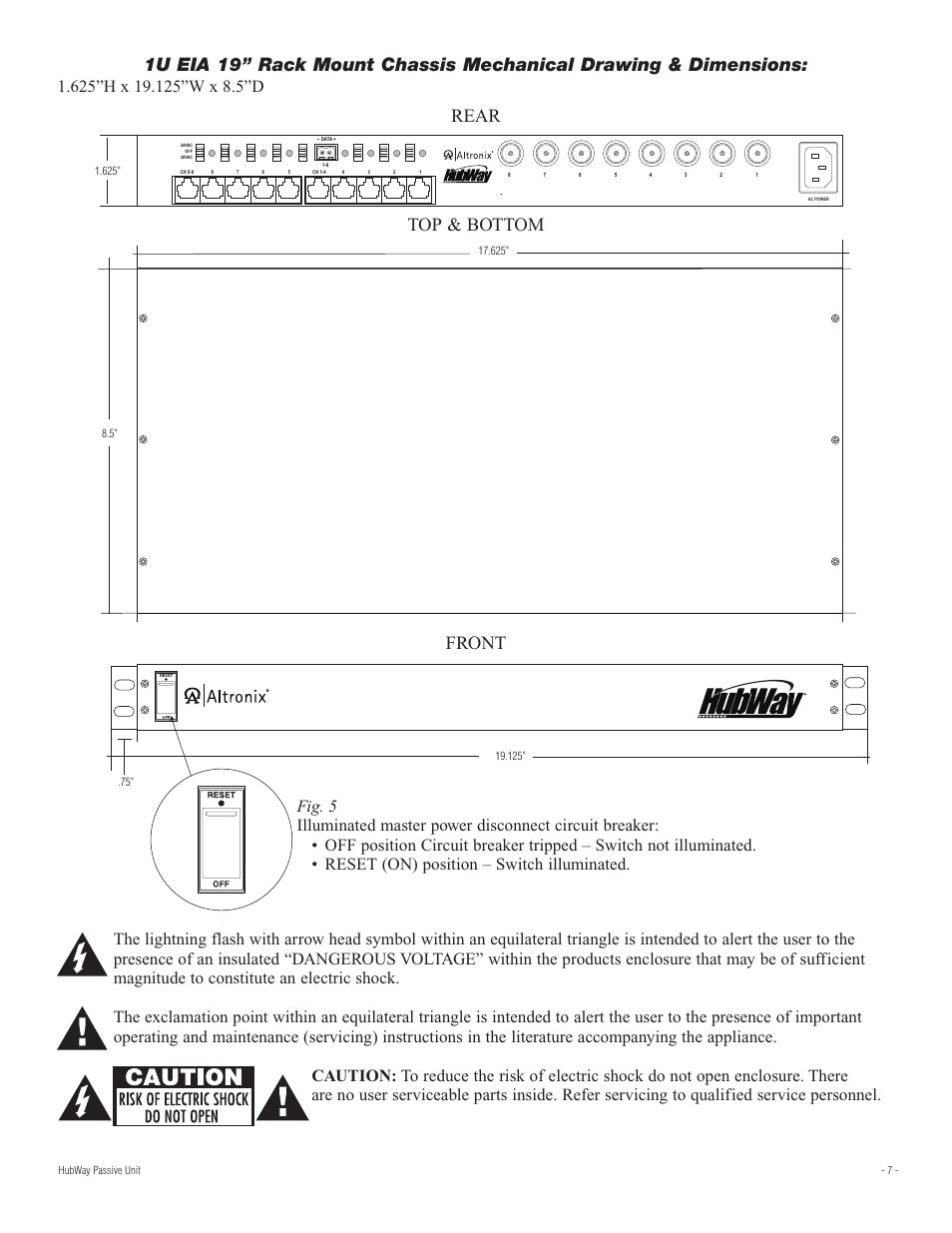 Top & bottom rear front | Altronix HubWay 8CDS Installation Instructions User Manual | Page 7 / 8