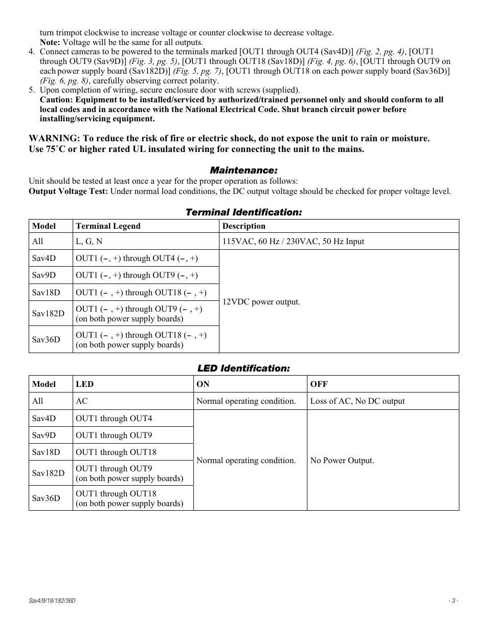 Altronix Sav9D Installation Instructions User Manual | Page 3 / 12