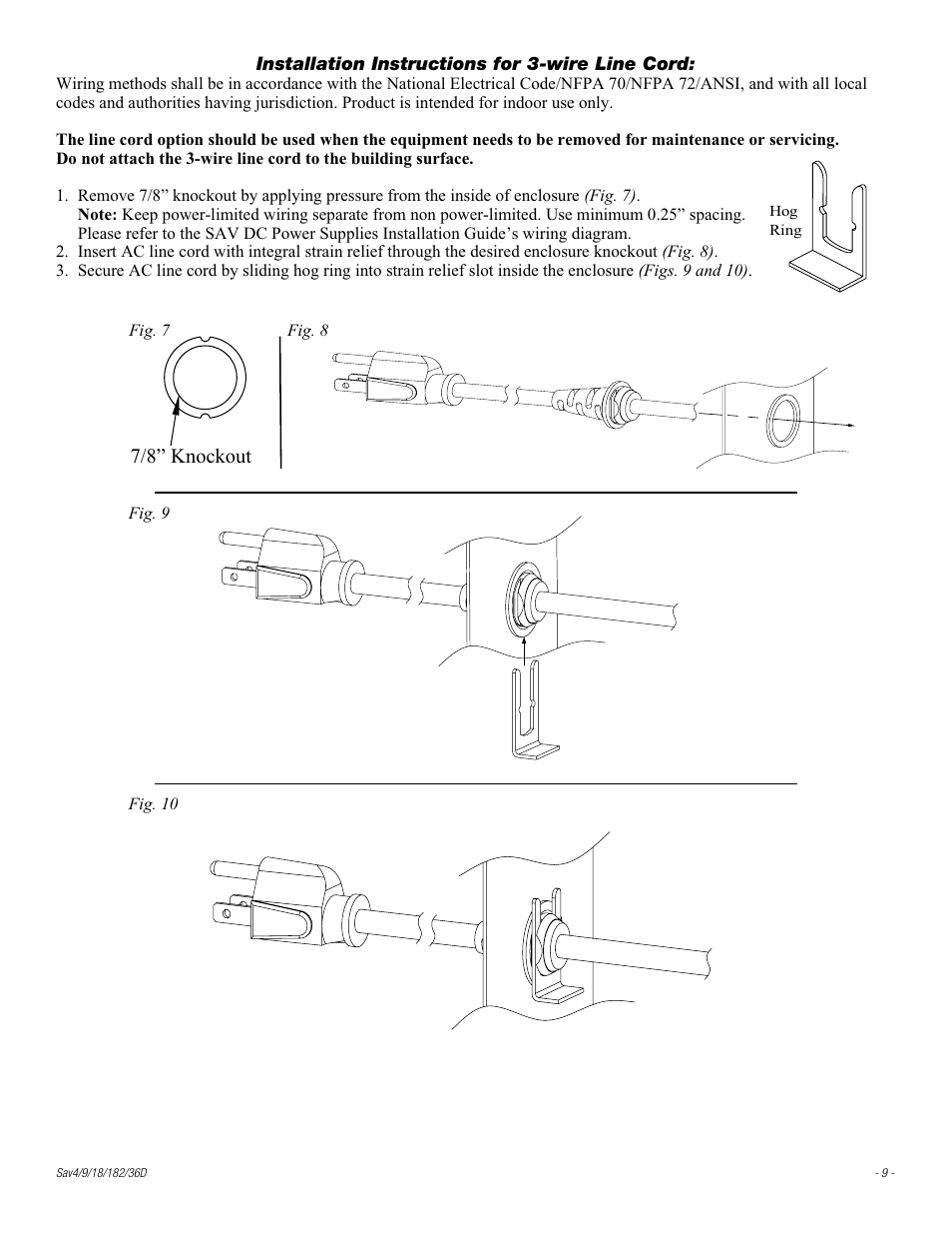 Altronix Sav9D Installation Instructions User Manual | Page 9 / 12