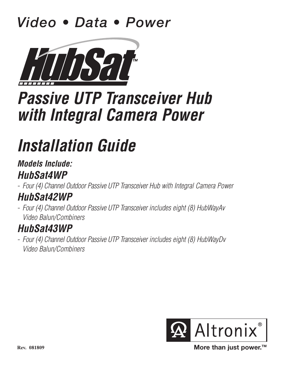 Altronix HubSat 4WP Installation Instructions User Manual | 8 pages