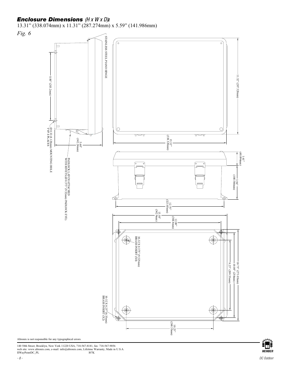 Altronix WayPoint-7 Installation Instructions User Manual | Page 8 / 8