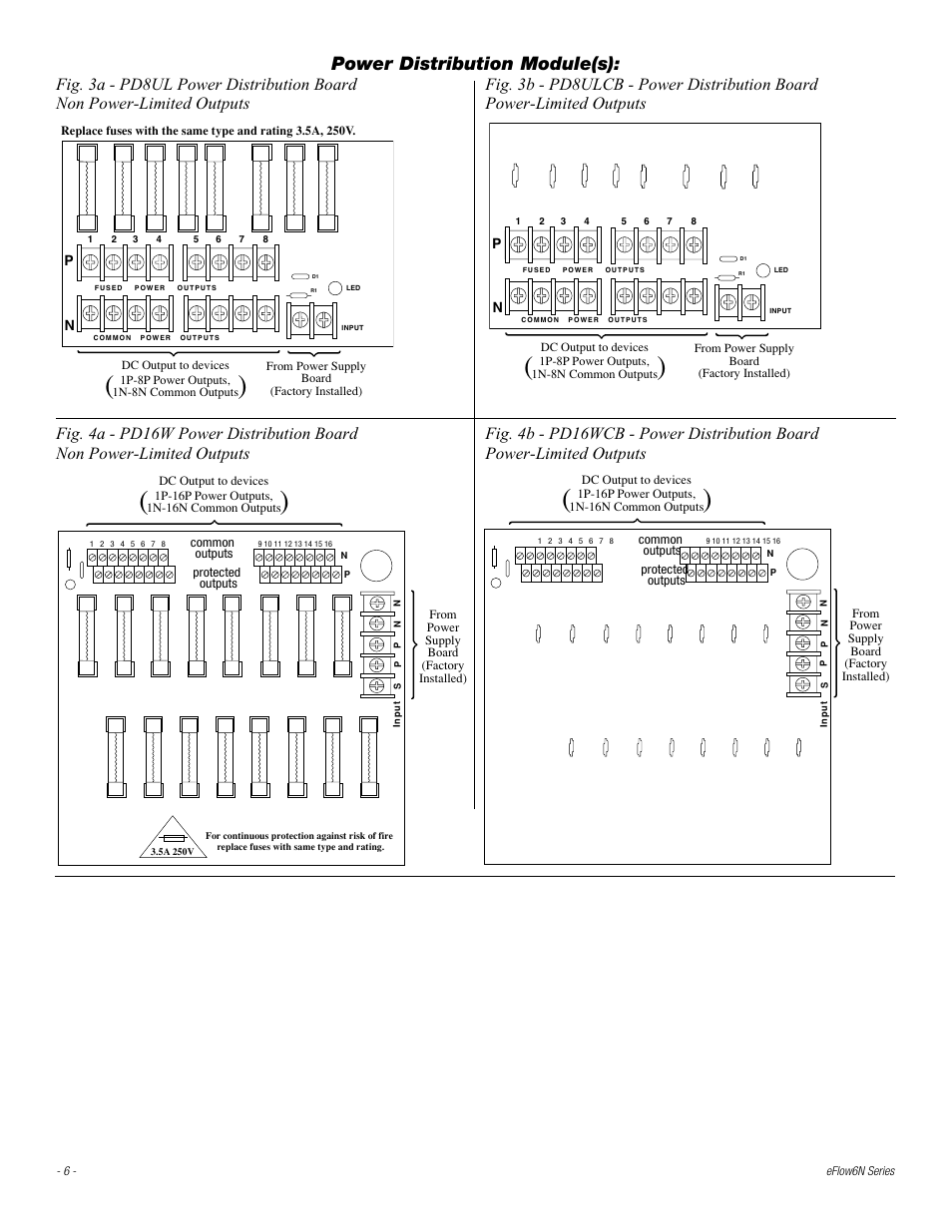 Power distribution module(s) | Altronix eFlow6N_NX Series Installation Instructions User Manual | Page 6 / 16