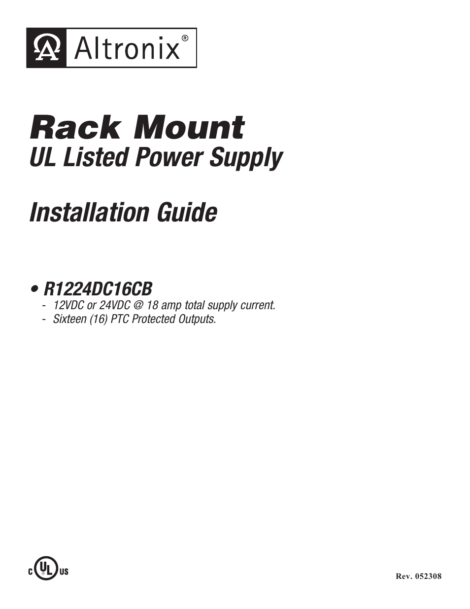 Altronix R1224DC16CB Installation Instructions User Manual | 4 pages
