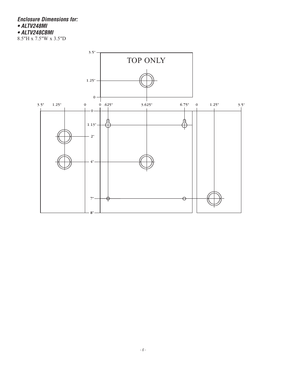 Top only | Altronix ALTV248ULMI3 Installation Instructions User Manual | Page 6 / 8