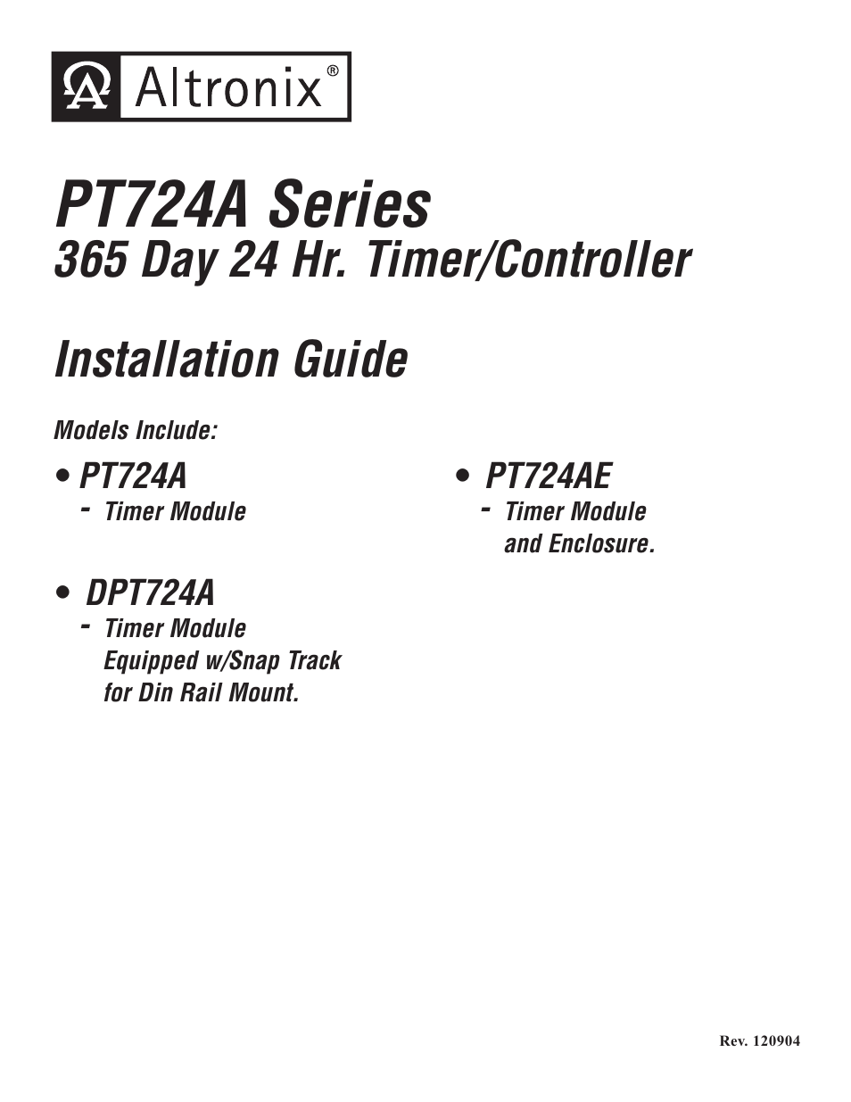 Altronix DPT724A Installation Instructions User Manual | 8 pages