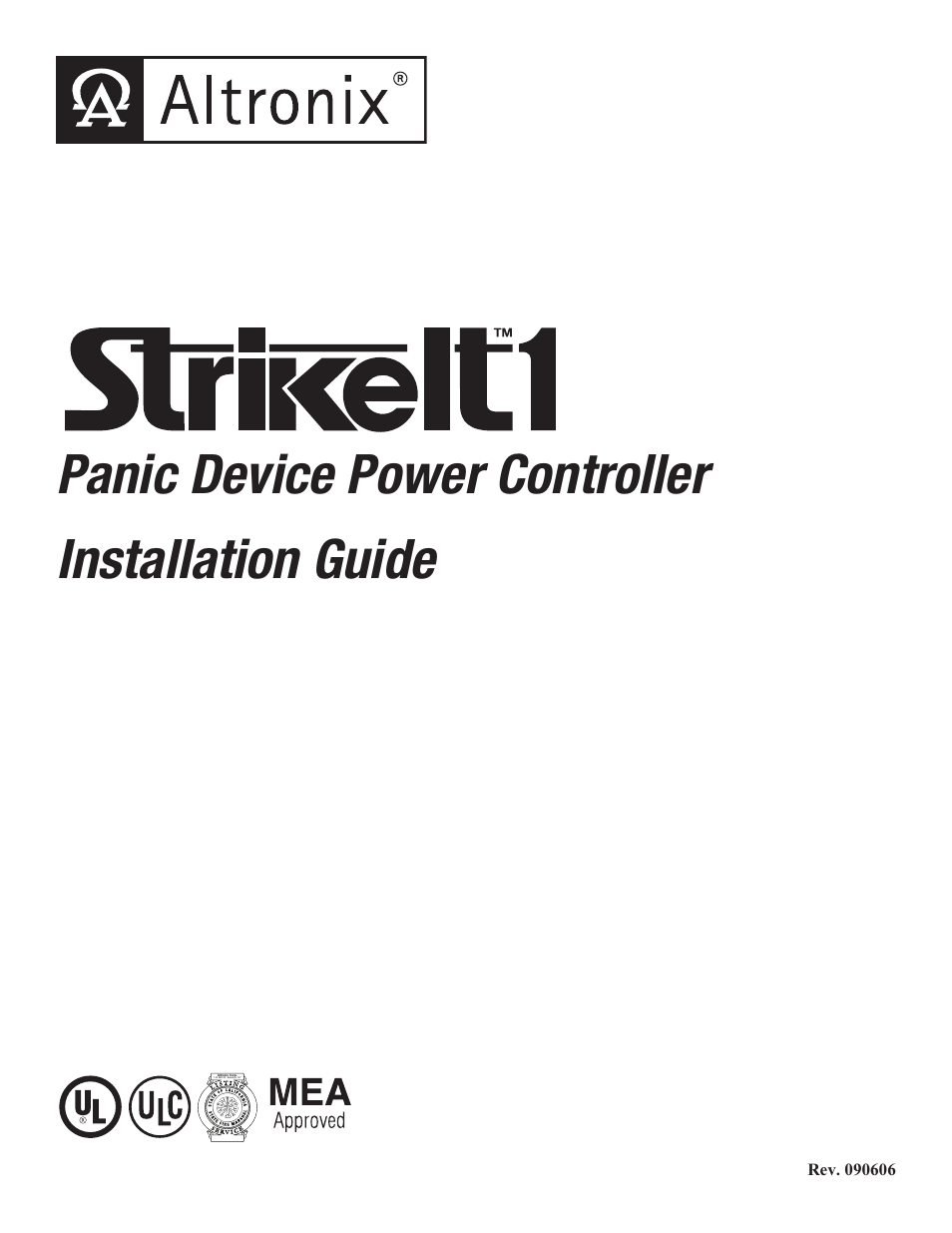 Altronix StrikeIt1 Installation Instructions User Manual | 8 pages