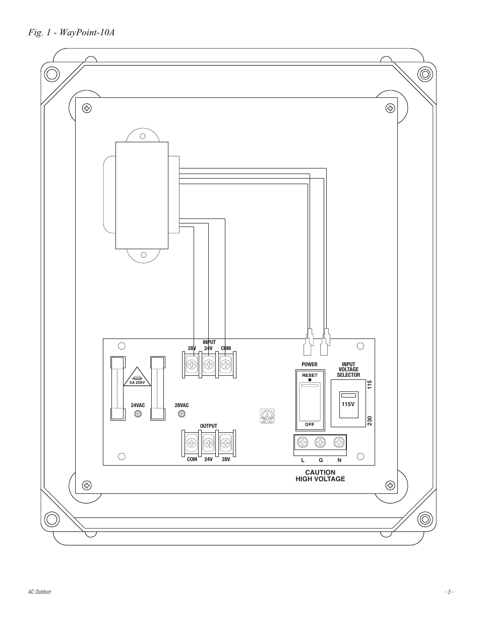 Fig. 1 - waypoint-10a | Altronix WayPoint-30A Installation Instructions User Manual | Page 3 / 8