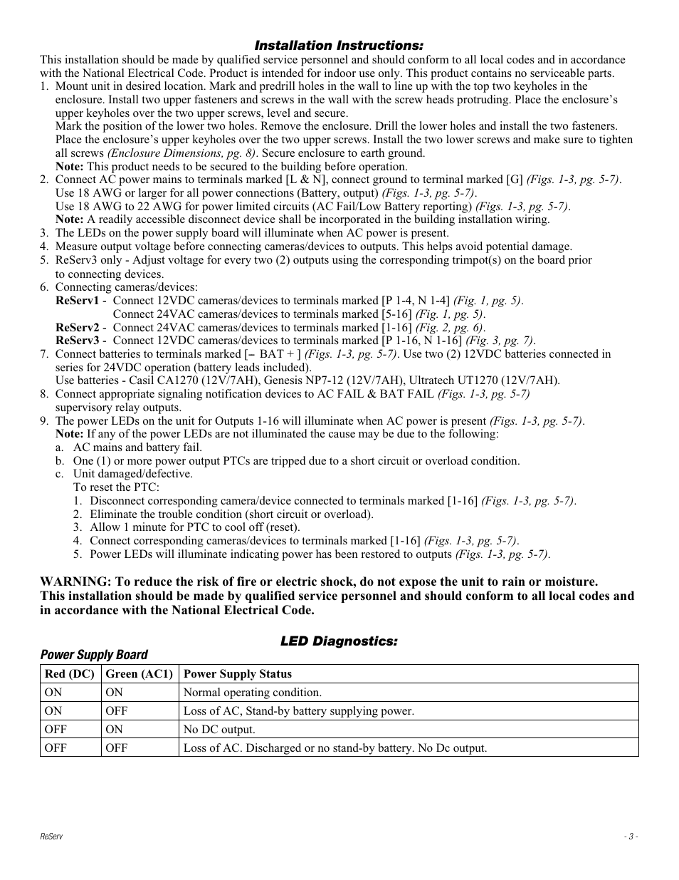 Altronix ReServ3 Installation Instructions User Manual | Page 3 / 8