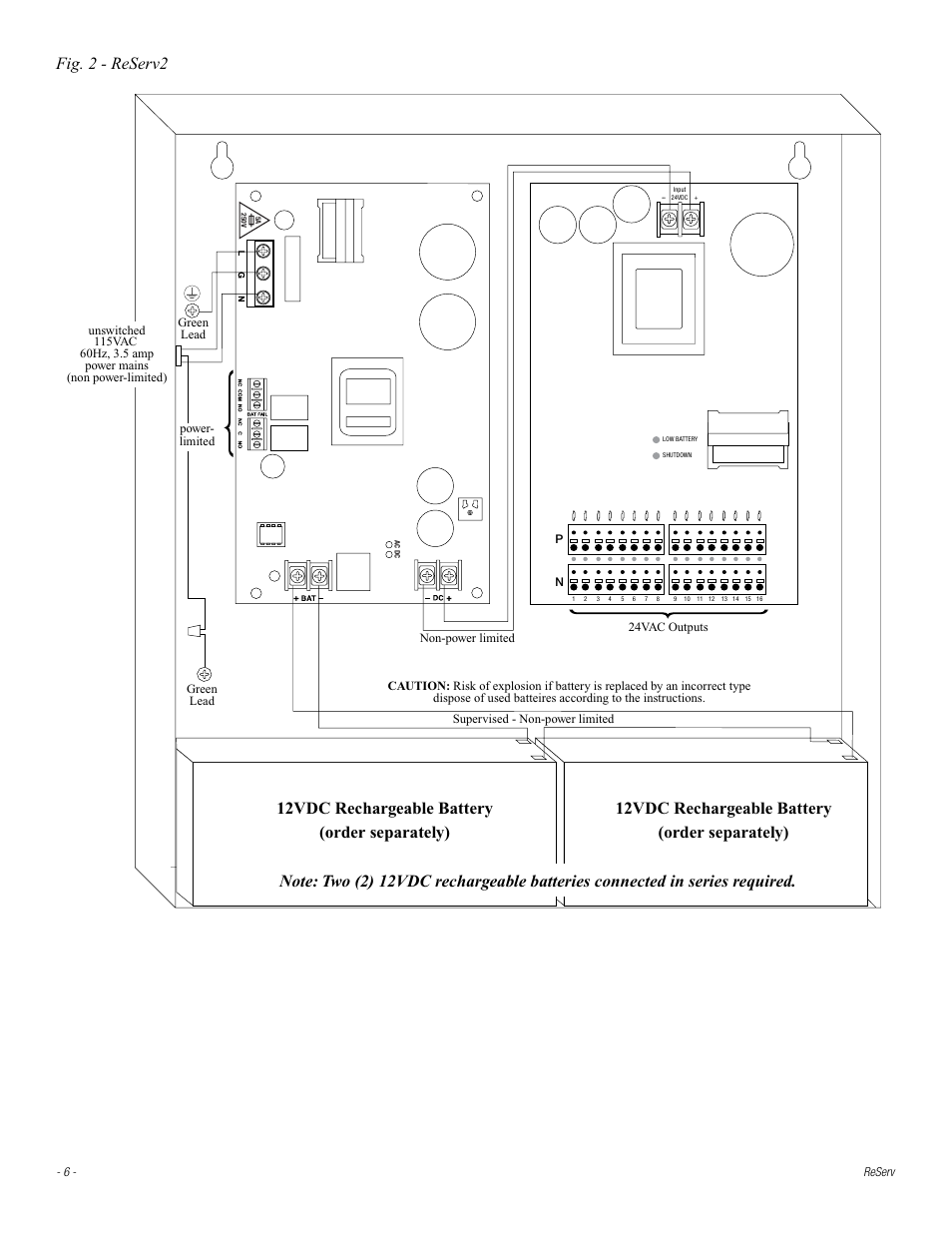 Fig. 2 - reserv2 | Altronix ReServ3 Installation Instructions User Manual | Page 6 / 8