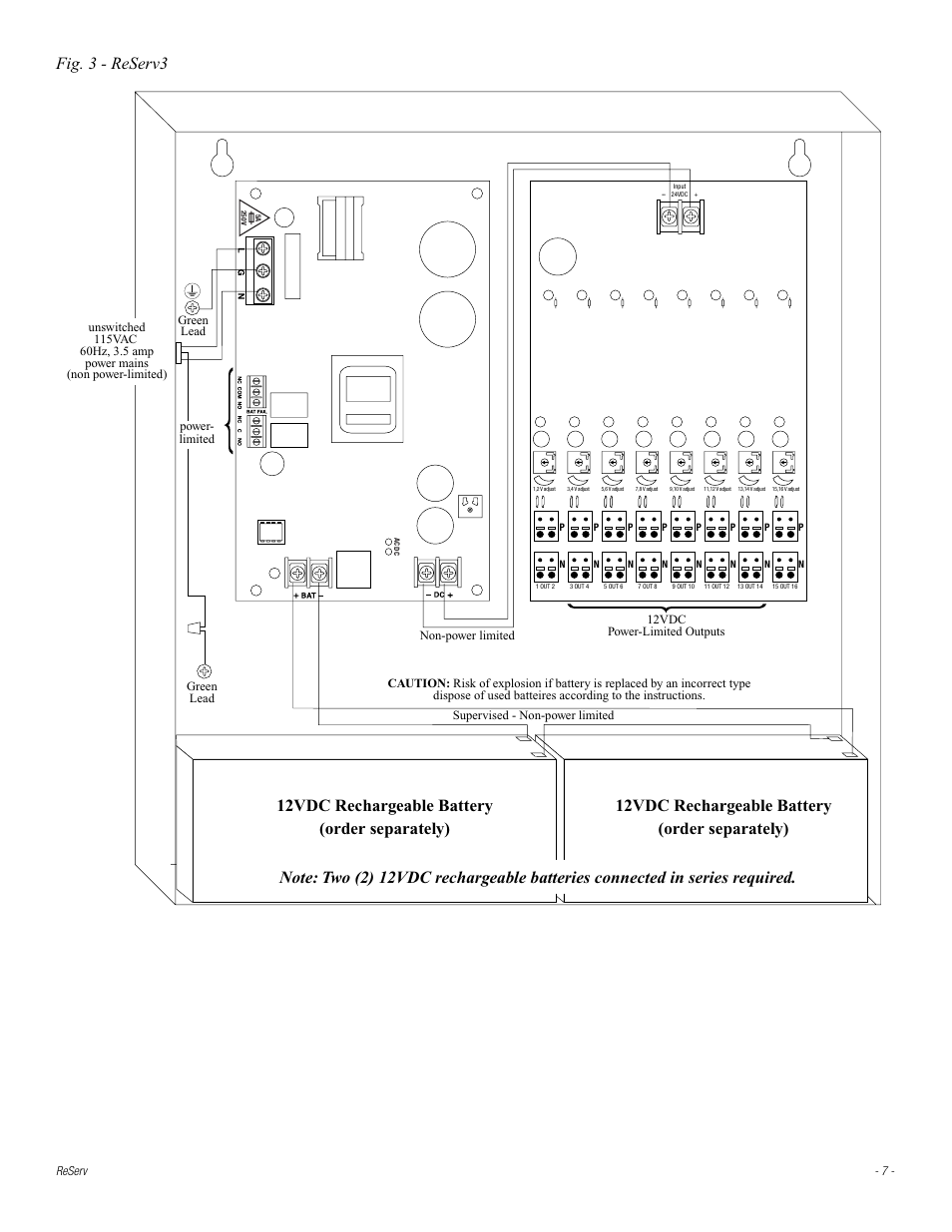 Fig. 3 - reserv3 | Altronix ReServ3 Installation Instructions User Manual | Page 7 / 8