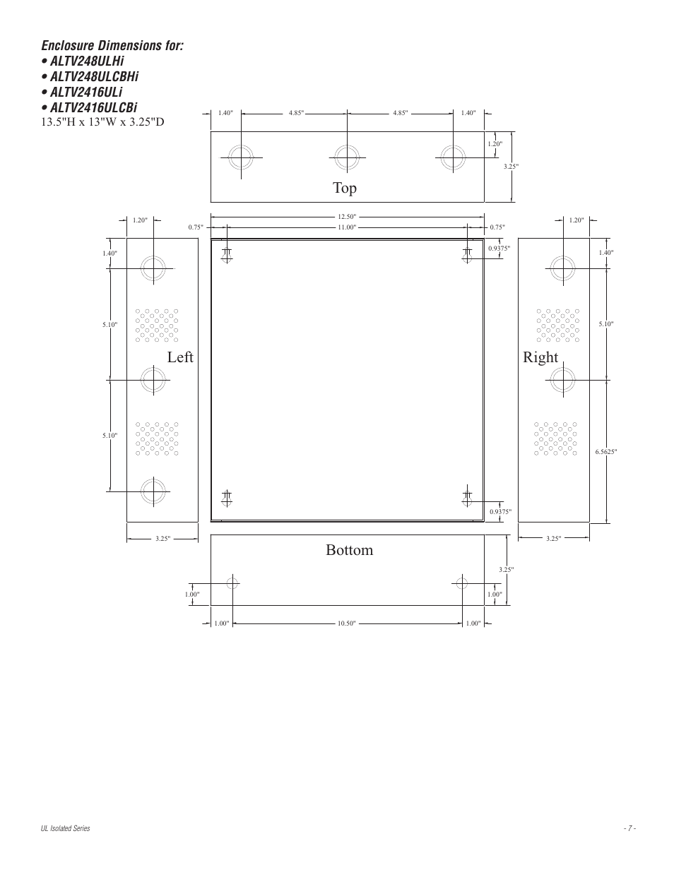 Bottom top right left | Altronix ALTV2416ULI3 Installation Instructions User Manual | Page 7 / 8