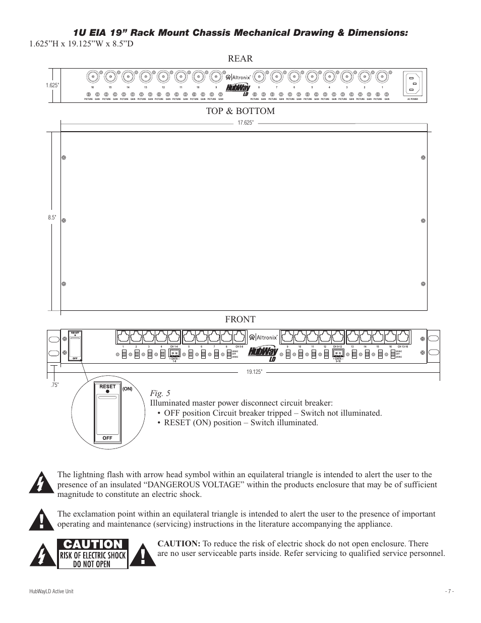 Top & bottom rear front | Altronix HubWay LD8CD Installation Instructions User Manual | Page 7 / 8