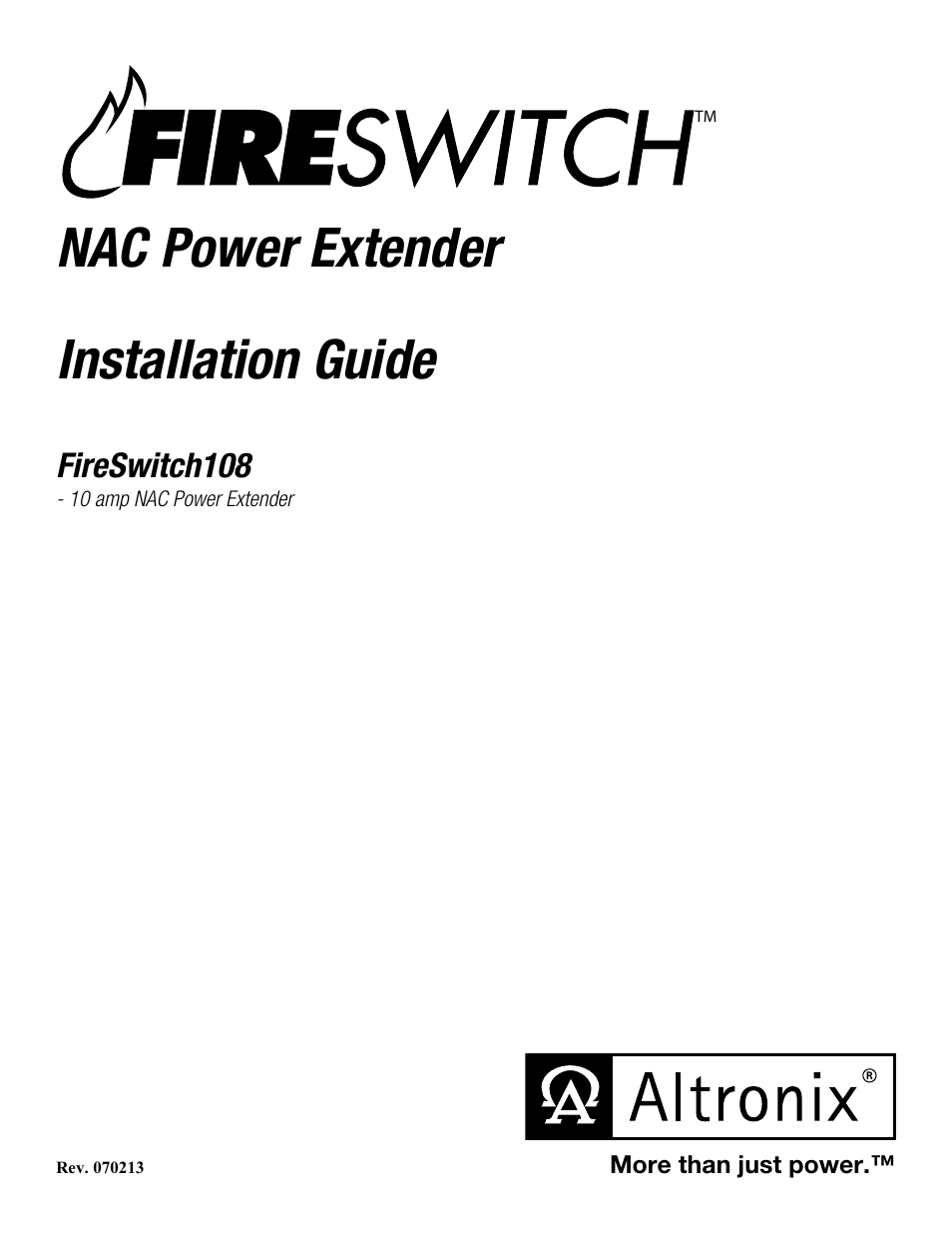 Altronix FireSwitch108 Installation Instructions User Manual | 20 pages