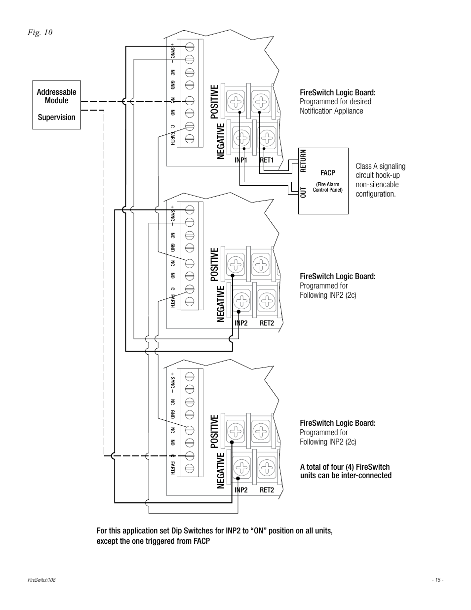 Nega tive positive | Altronix FireSwitch108 Installation Instructions User Manual | Page 15 / 20