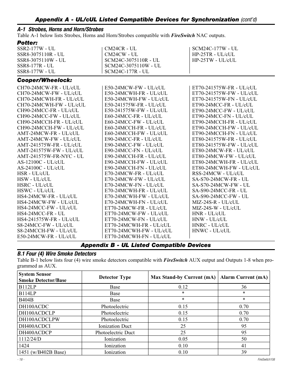 Altronix FireSwitch108 Installation Instructions User Manual | Page 18 / 20