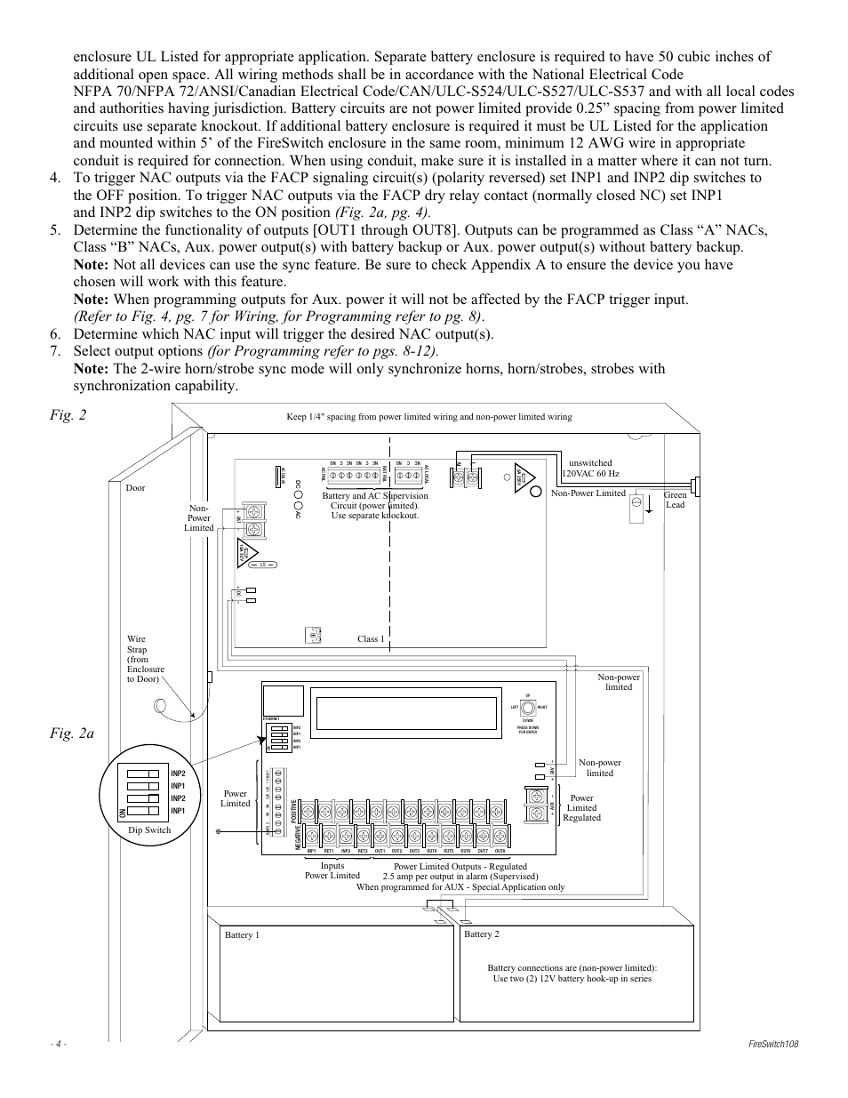 Fig. 2 fig. 2a | Altronix FireSwitch108 Installation Instructions User Manual | Page 4 / 20