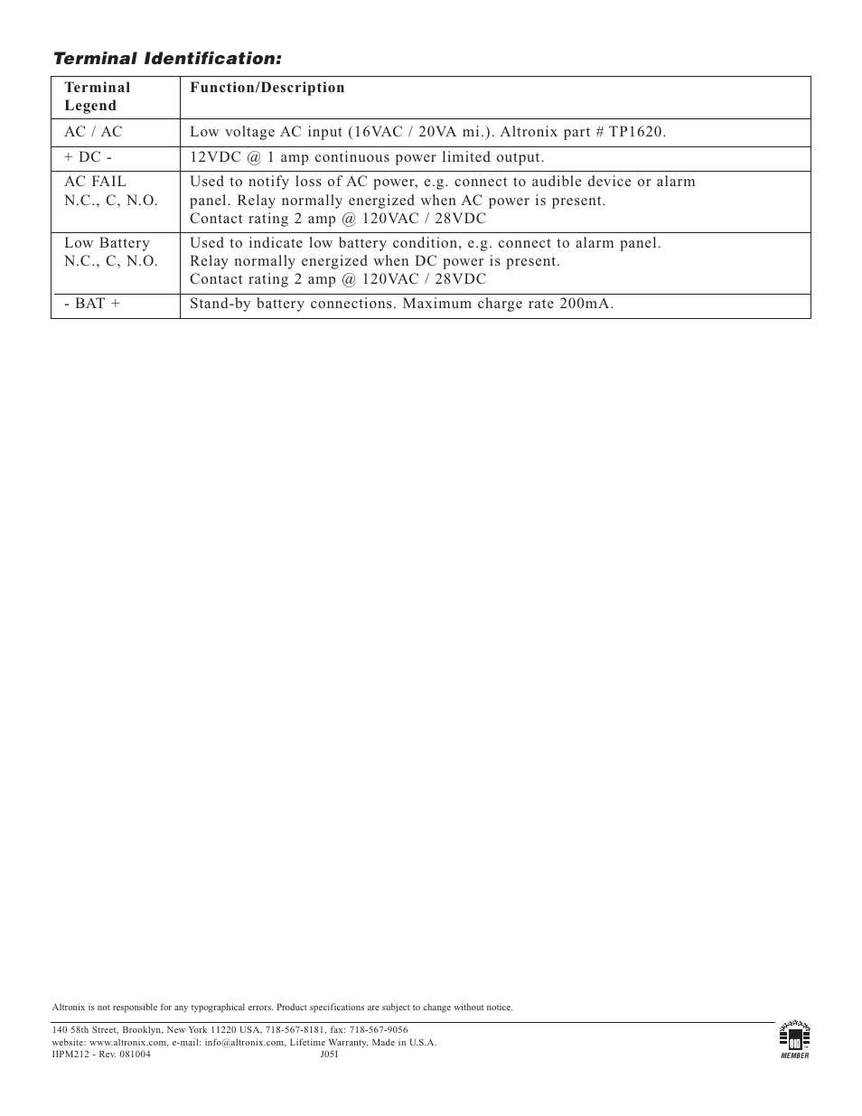 Altronix PM212 Installation Instructions User Manual | Page 2 / 2