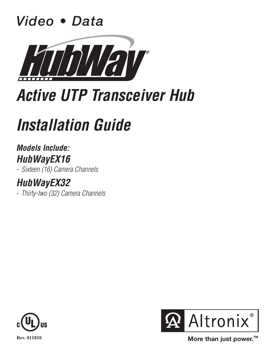 Altronix HubWay EX32 Installation Instructions User Manual | 8 pages