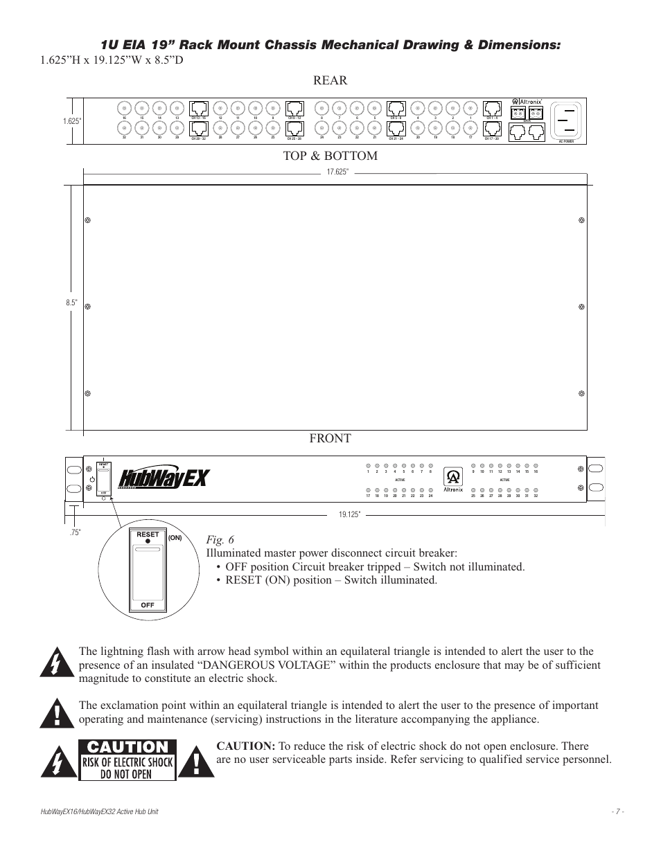 Top & bottom rear front | Altronix HubWay EX32 Installation Instructions User Manual | Page 7 / 8
