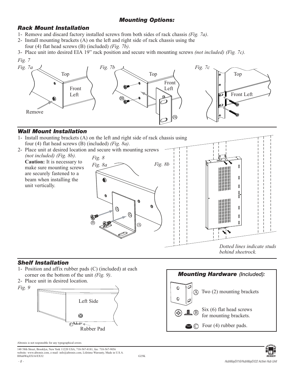 Altronix HubWay EX32 Installation Instructions User Manual | Page 8 / 8