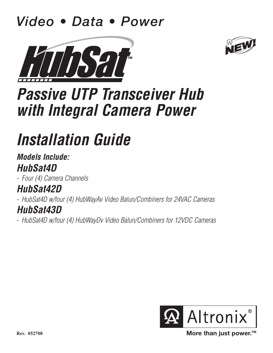 Altronix HubSat 4D Installation Instructions User Manual | 8 pages