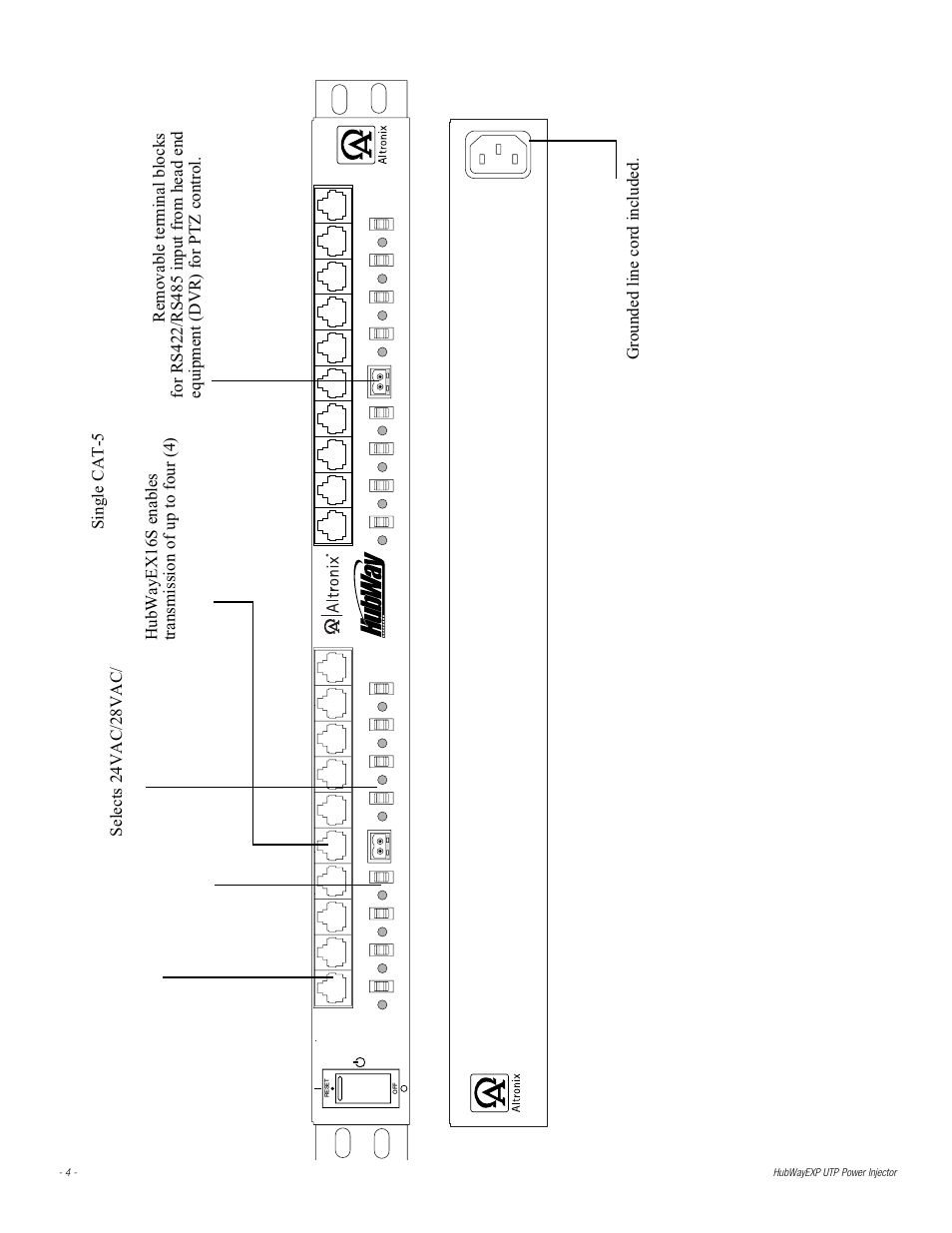 Altronix HubWay EXP UTP Power Injector Installation Instructions User Manual | Page 4 / 8