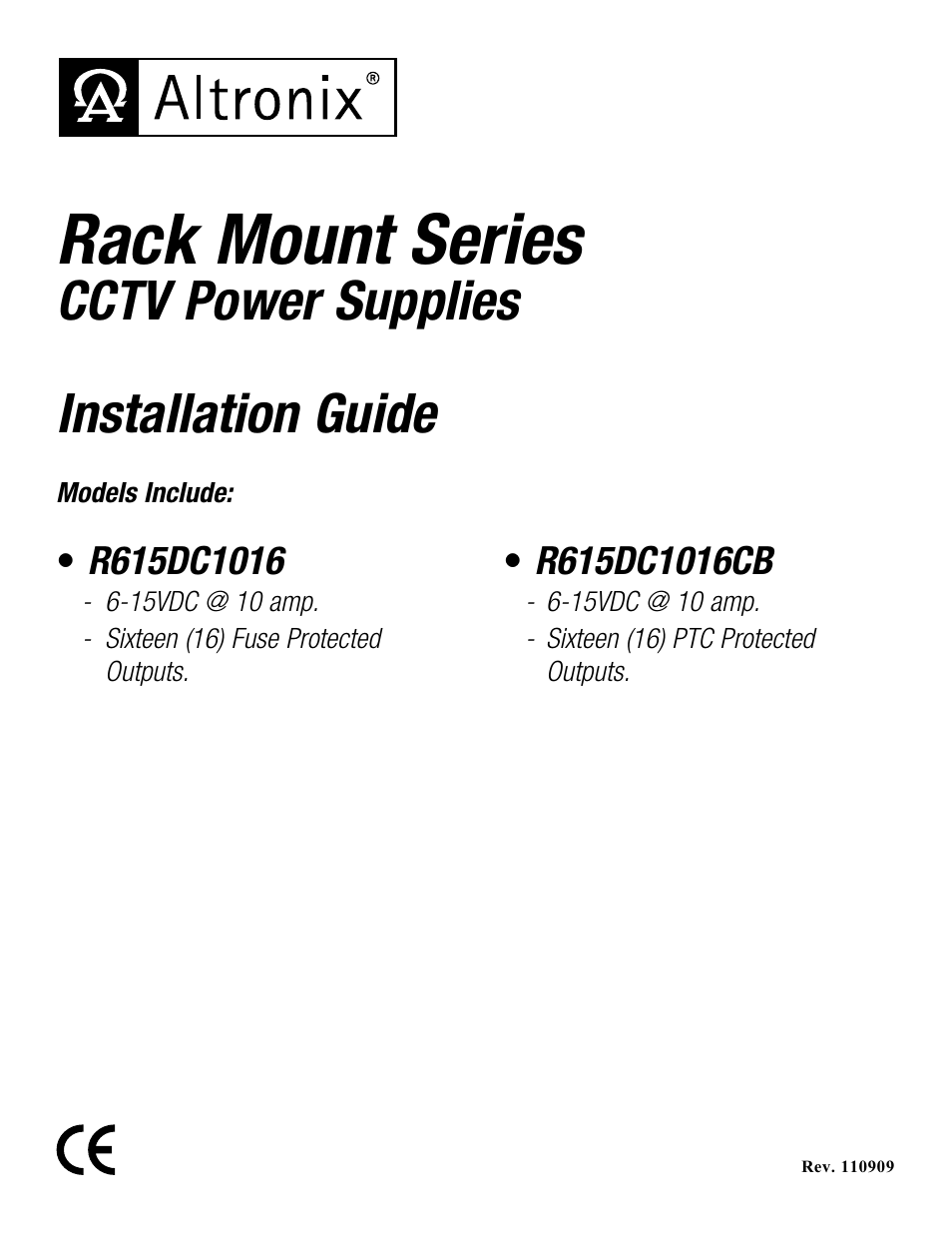 Altronix R615DC1016CB Installation Instructions User Manual | 4 pages