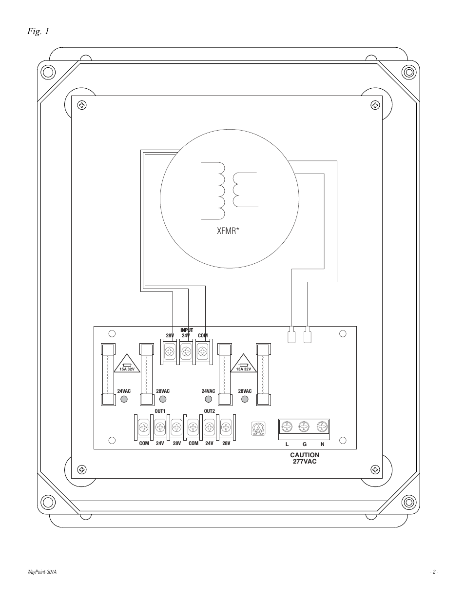 Fig. 1, Xfmr | Altronix WayPoint-307A Installation Instructions User Manual | Page 2 / 4