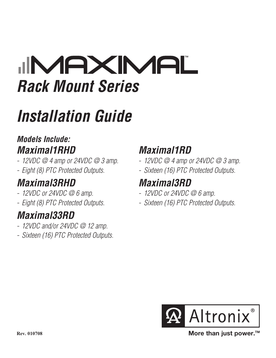 Altronix Maximal33RD Installation Instructions User Manual | 12 pages