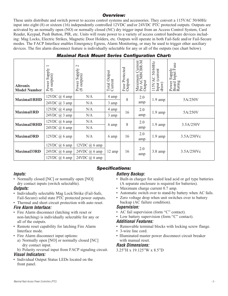 Altronix Maximal33RD Installation Instructions User Manual | Page 3 / 12