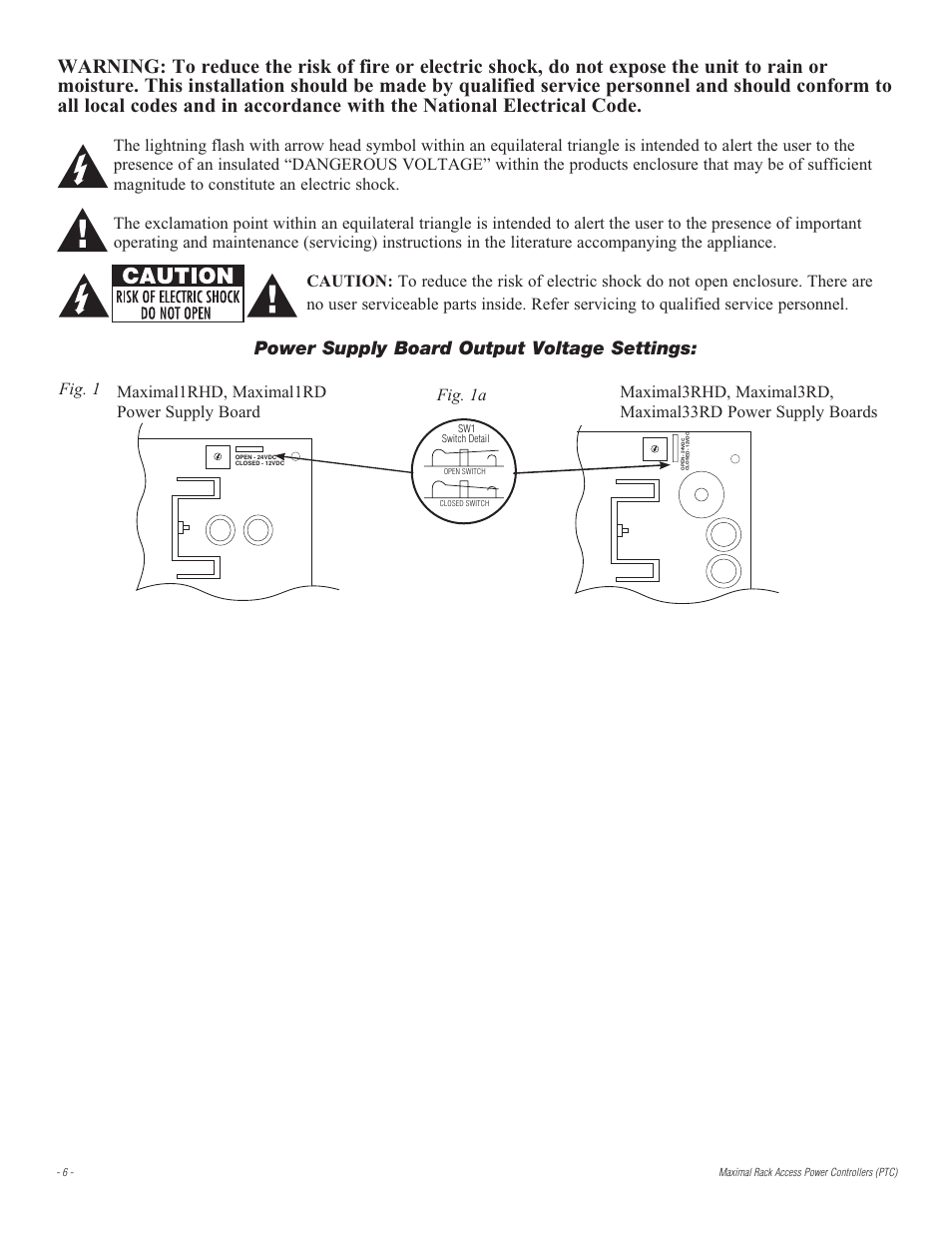 Power supply board output voltage settings | Altronix Maximal33RD Installation Instructions User Manual | Page 6 / 12